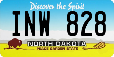 ND license plate INW828