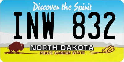 ND license plate INW832