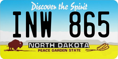 ND license plate INW865