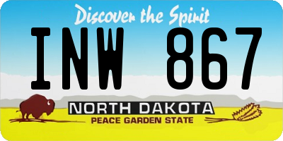 ND license plate INW867