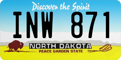 ND license plate INW871