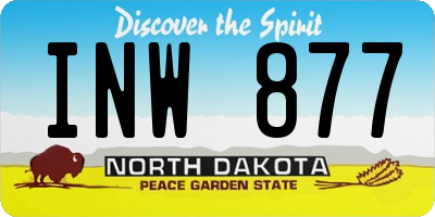 ND license plate INW877