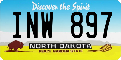 ND license plate INW897