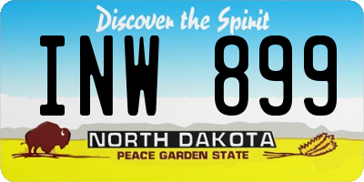 ND license plate INW899