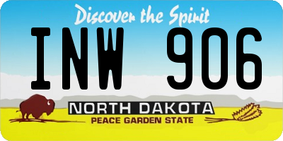 ND license plate INW906