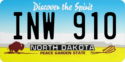 ND license plate INW910