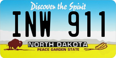 ND license plate INW911