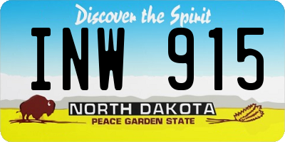 ND license plate INW915