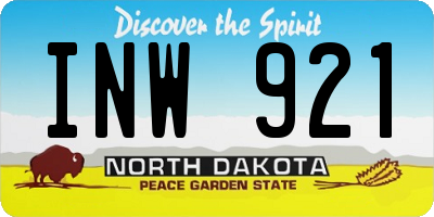 ND license plate INW921