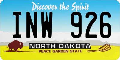 ND license plate INW926
