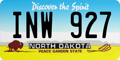 ND license plate INW927
