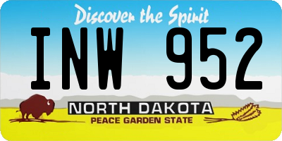 ND license plate INW952