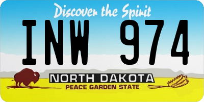 ND license plate INW974