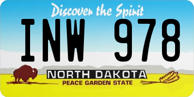 ND license plate INW978