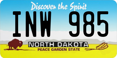 ND license plate INW985