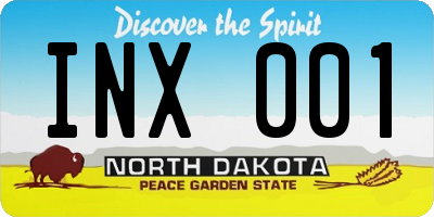 ND license plate INX001