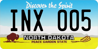 ND license plate INX005