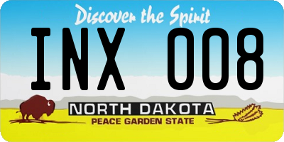 ND license plate INX008