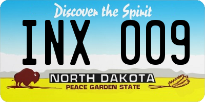 ND license plate INX009