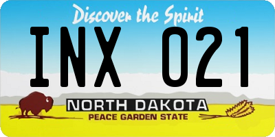 ND license plate INX021