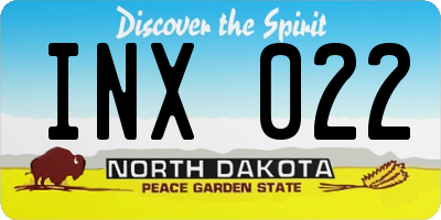 ND license plate INX022