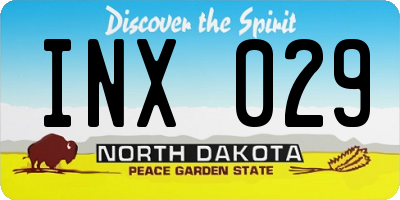 ND license plate INX029
