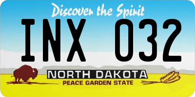 ND license plate INX032