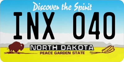 ND license plate INX040