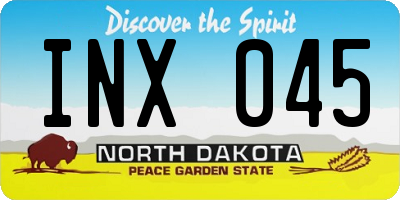 ND license plate INX045
