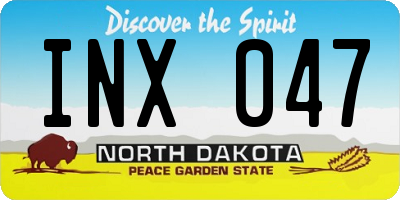 ND license plate INX047