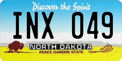 ND license plate INX049