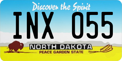 ND license plate INX055
