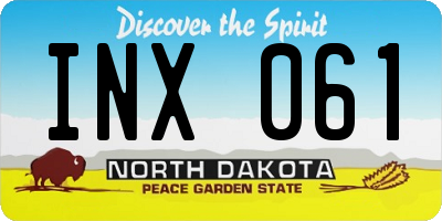 ND license plate INX061