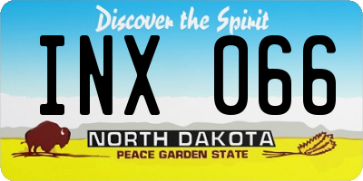 ND license plate INX066