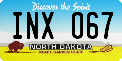 ND license plate INX067