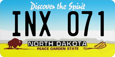 ND license plate INX071