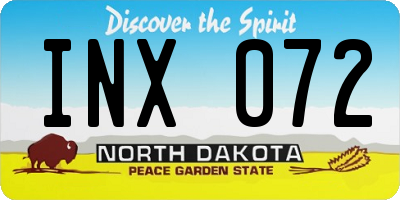 ND license plate INX072