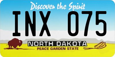 ND license plate INX075