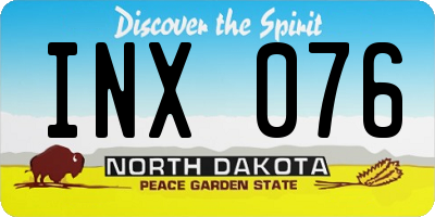 ND license plate INX076