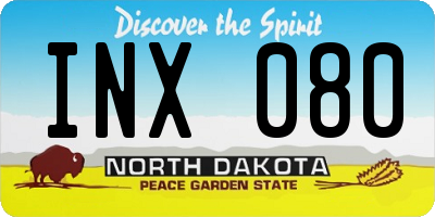 ND license plate INX080