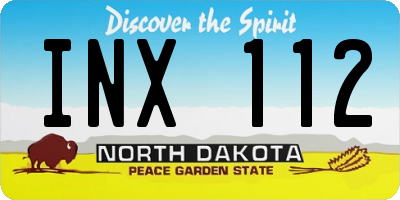 ND license plate INX112
