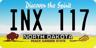 ND license plate INX117