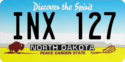 ND license plate INX127