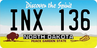 ND license plate INX136