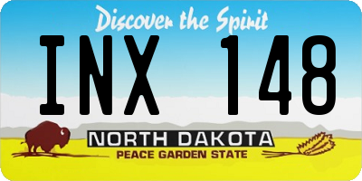 ND license plate INX148