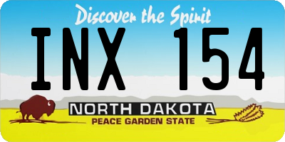 ND license plate INX154