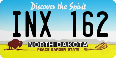 ND license plate INX162