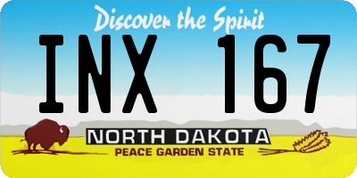 ND license plate INX167