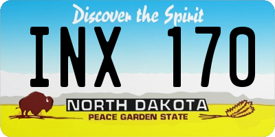 ND license plate INX170