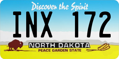 ND license plate INX172